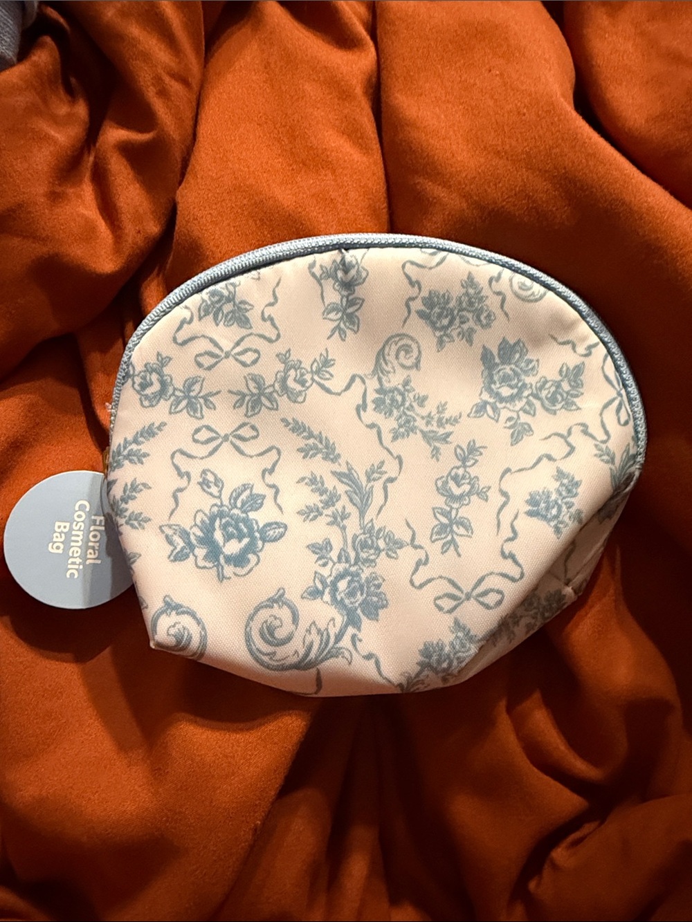 Floral Cosmetic Bag in Light Pink and Blue - Women Accessories